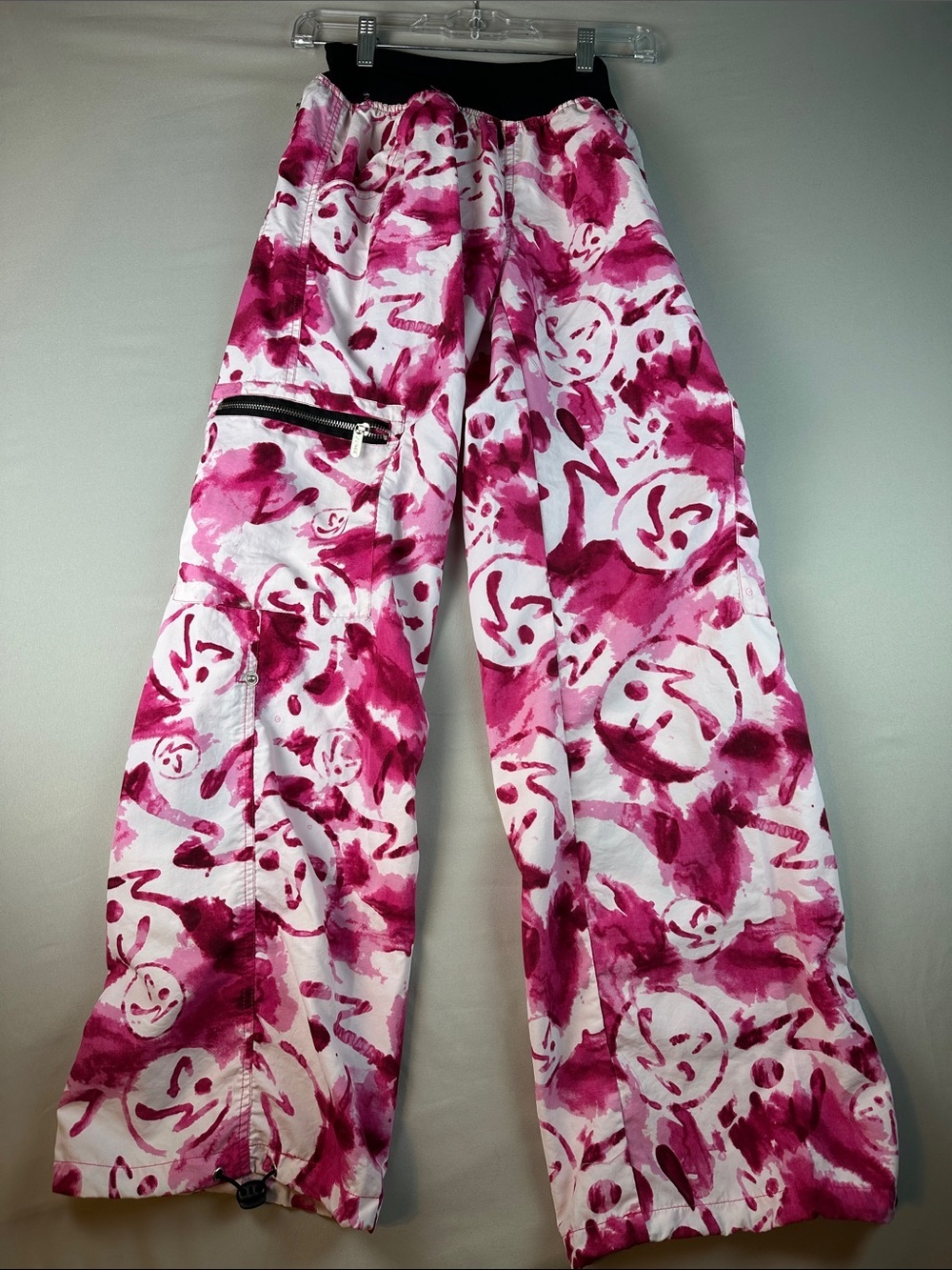 Zumba Fitness Active Pants Pink Tie-Dye Waistband Pockets